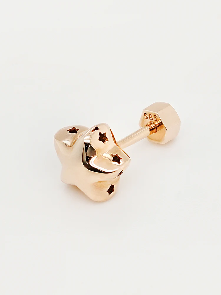 14K Solid Gold Star Golden Layer Cartilage Earring 18G - Image 25