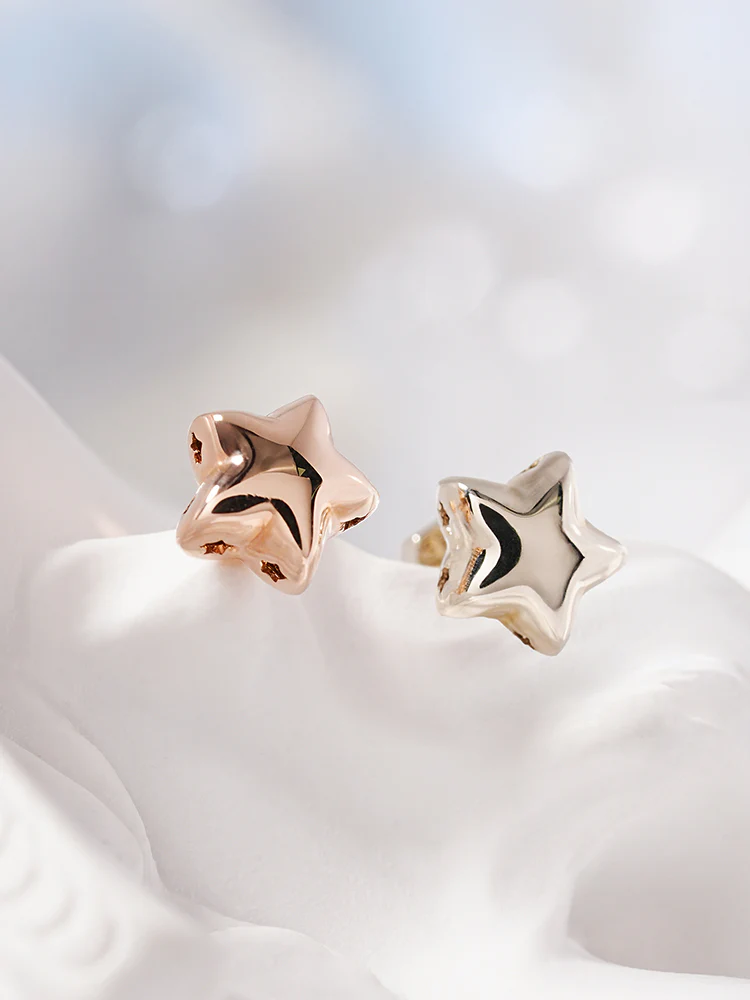 14K Solid Gold Star Golden Layer Cartilage Earring 18G - Image 9