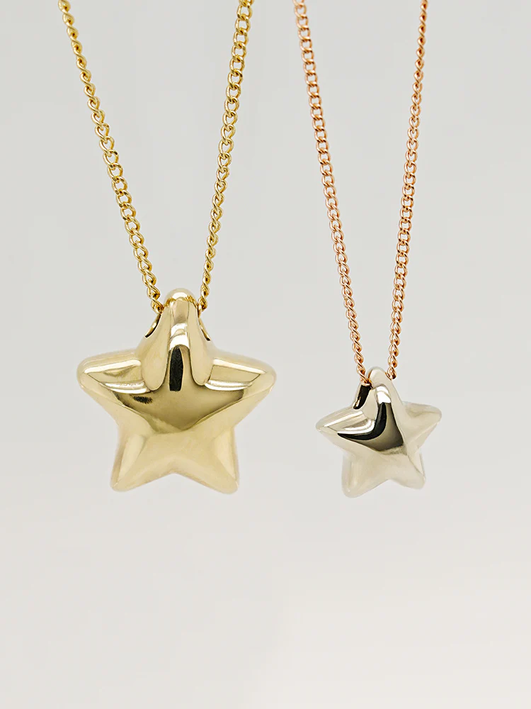 14K Solid Gold Star Golden Layer Necklace - Image 18