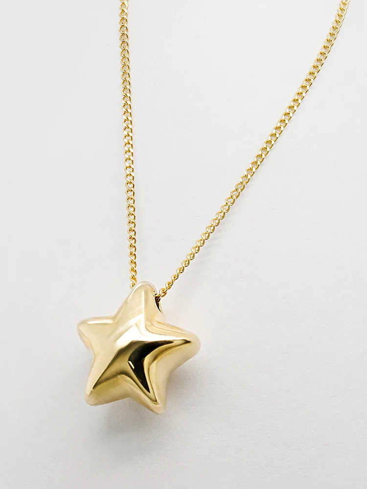 14K Solid Gold Star Golden Layer Necklace - Image 21