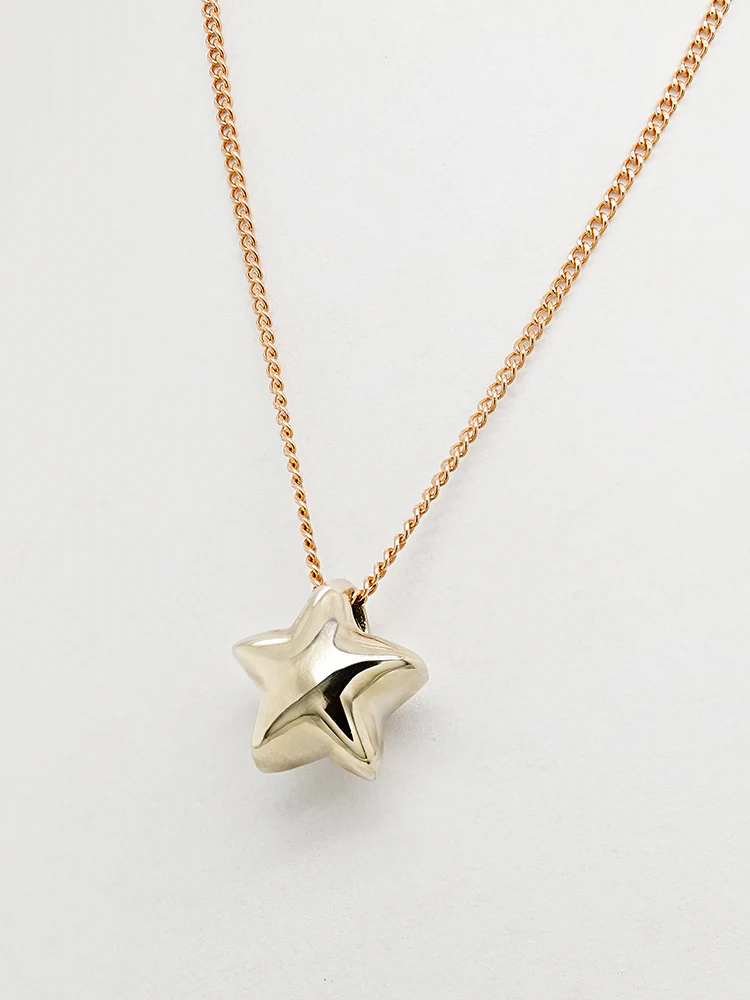 14K Solid Gold Star Golden Layer Necklace - Image 22