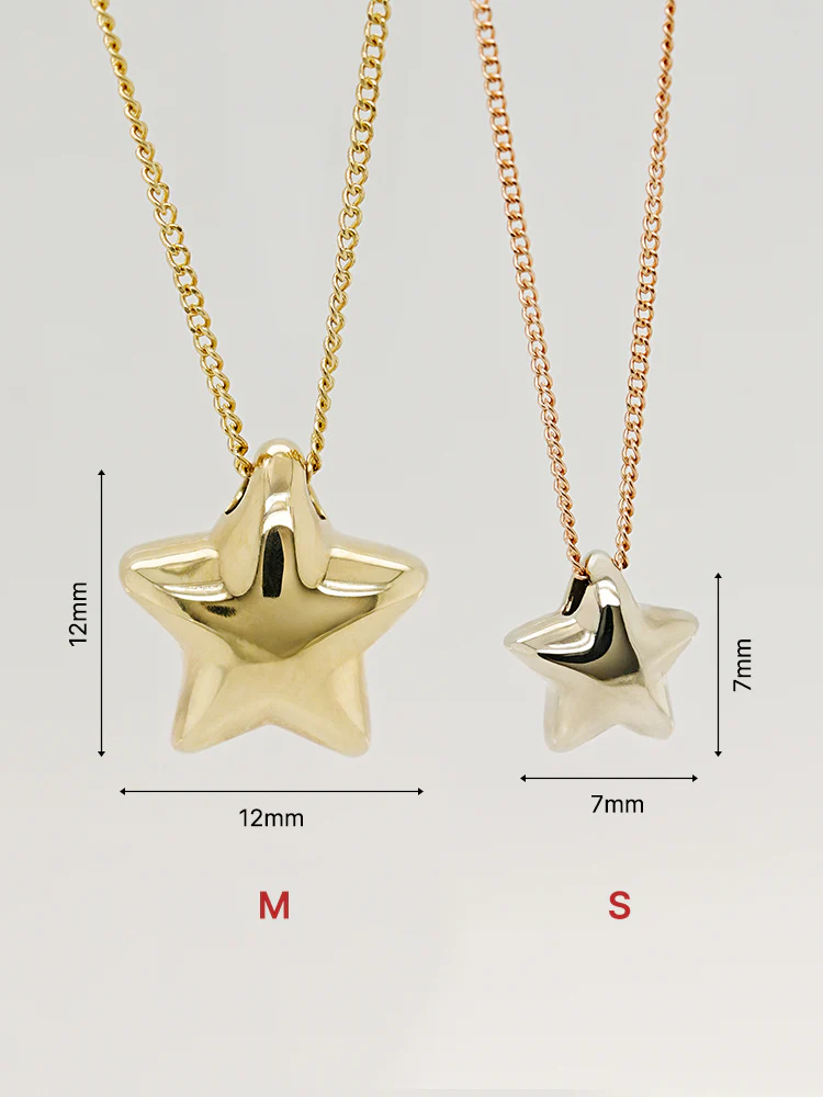 14K Solid Gold Star Golden Layer Necklace - Image 26