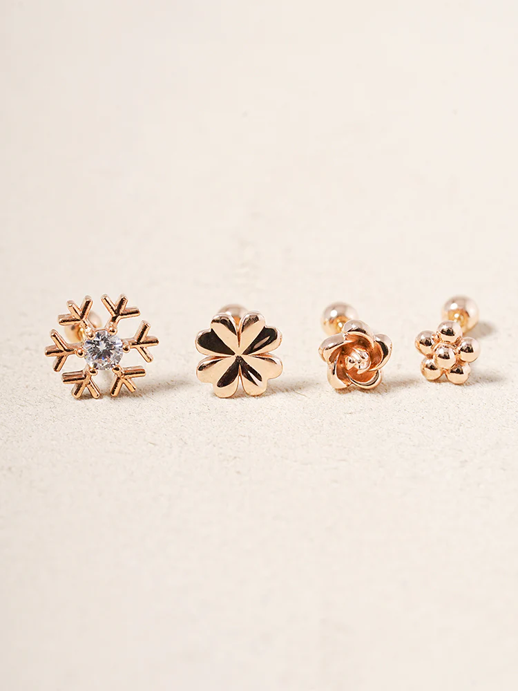 14K Solid Gold Wish Cartilage Earrings Collection 20G - Image 19