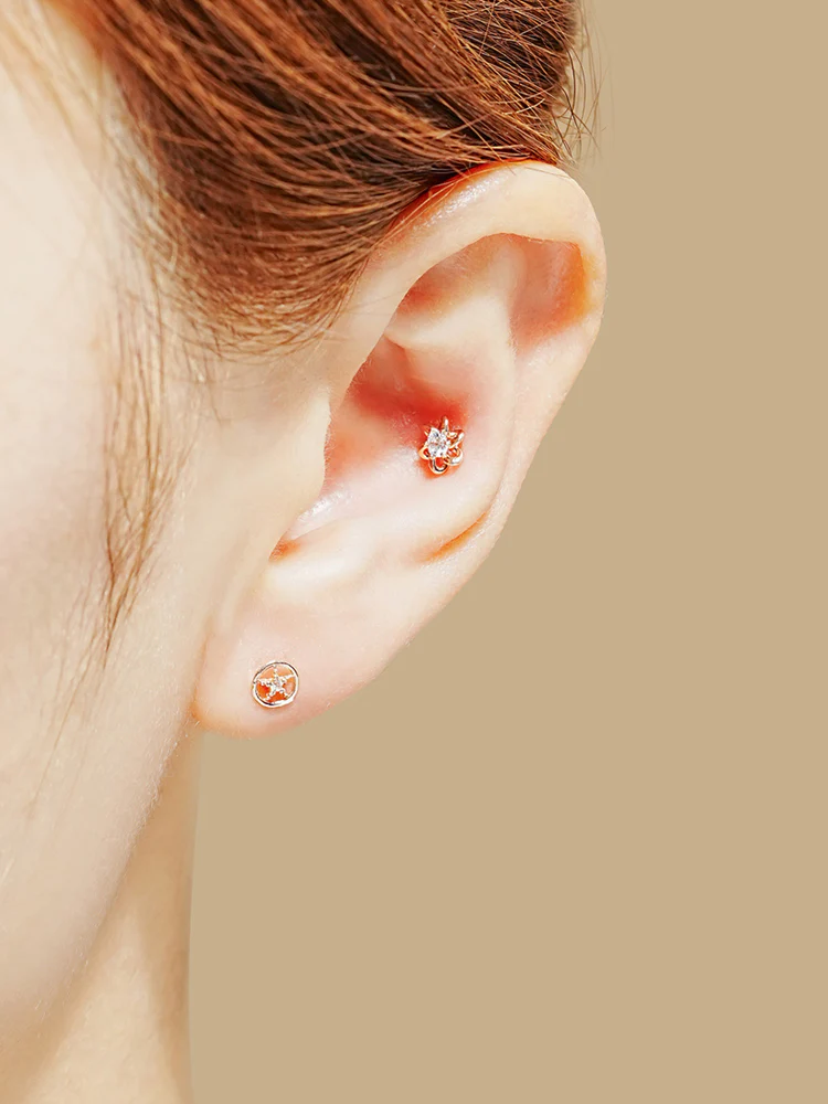 14K Solid Gold Wish Cartilage Earrings Collection 20G - Image 20