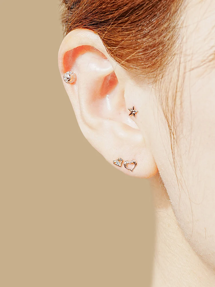 14K Solid Gold Wish Cartilage Earrings Collection 20G - Image 22