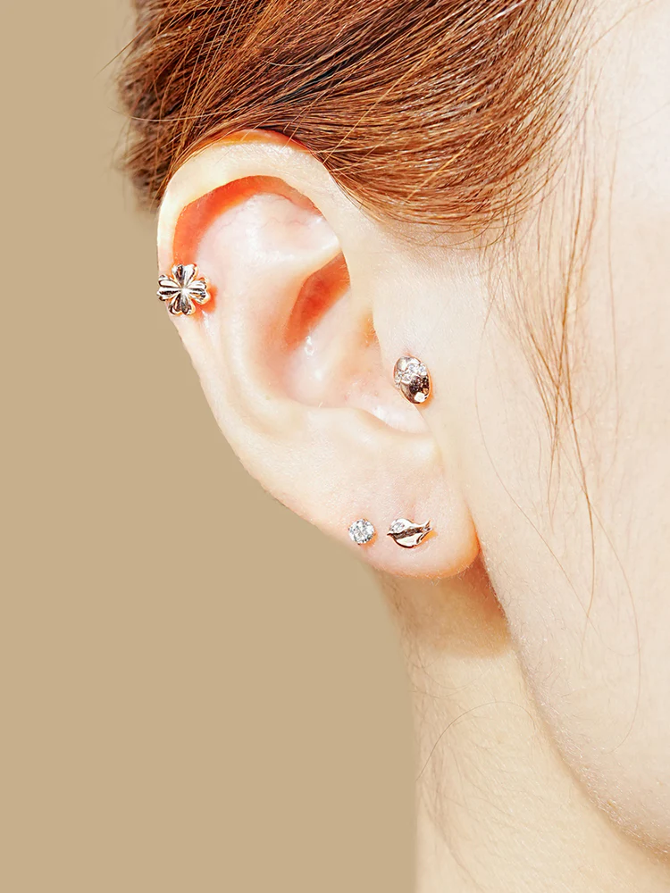 14K Solid Gold Wish Cartilage Earrings Collection 20G - Image 25