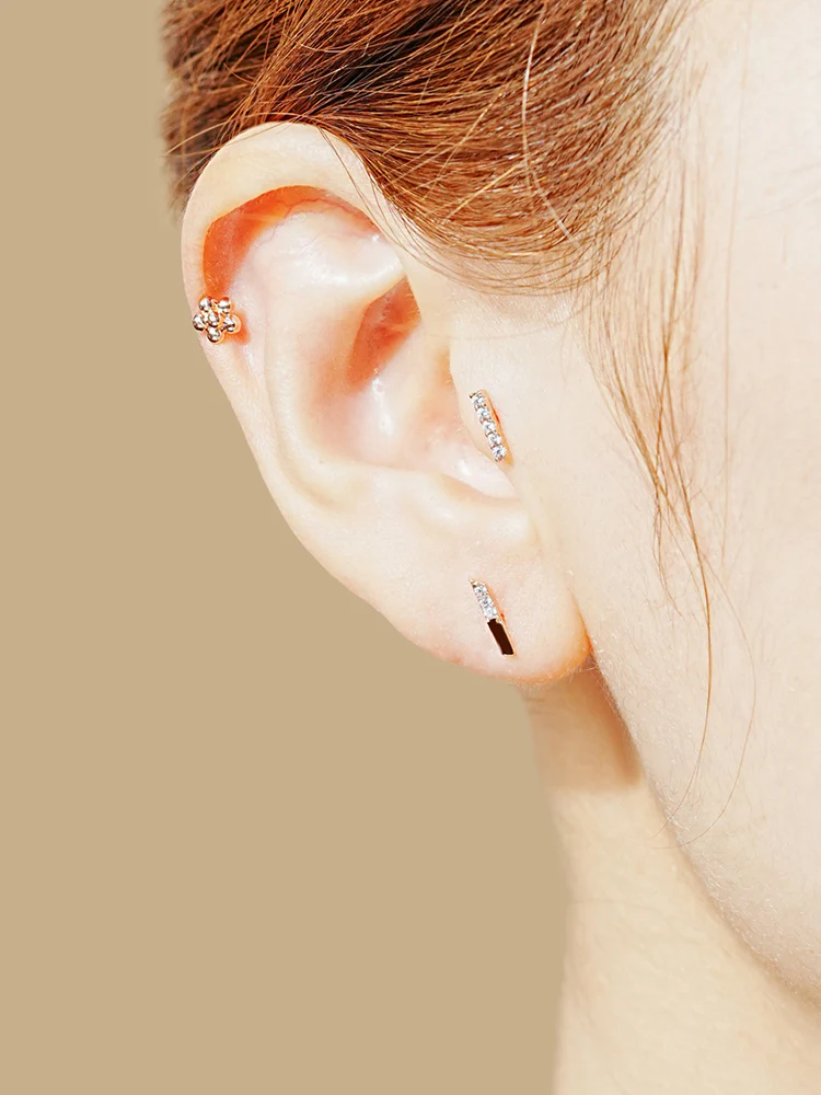 14K Solid Gold Wish Cartilage Earrings Collection 20G - Image 26