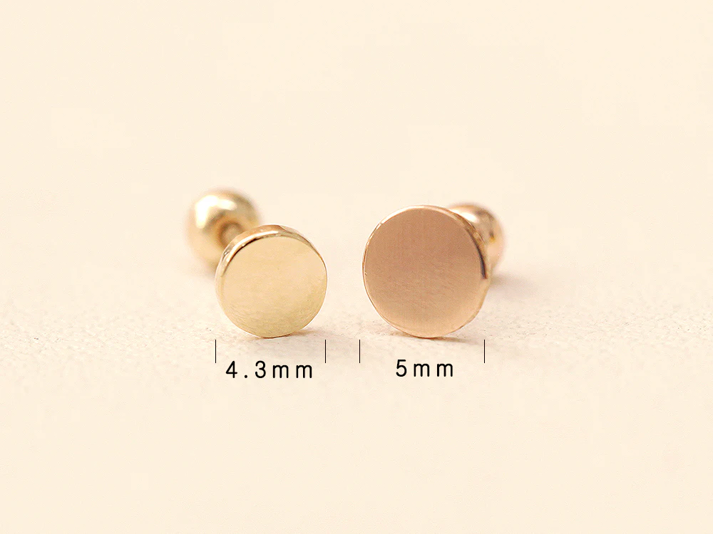 14K Gold Solid Round cartilage earring 20g - Image 10