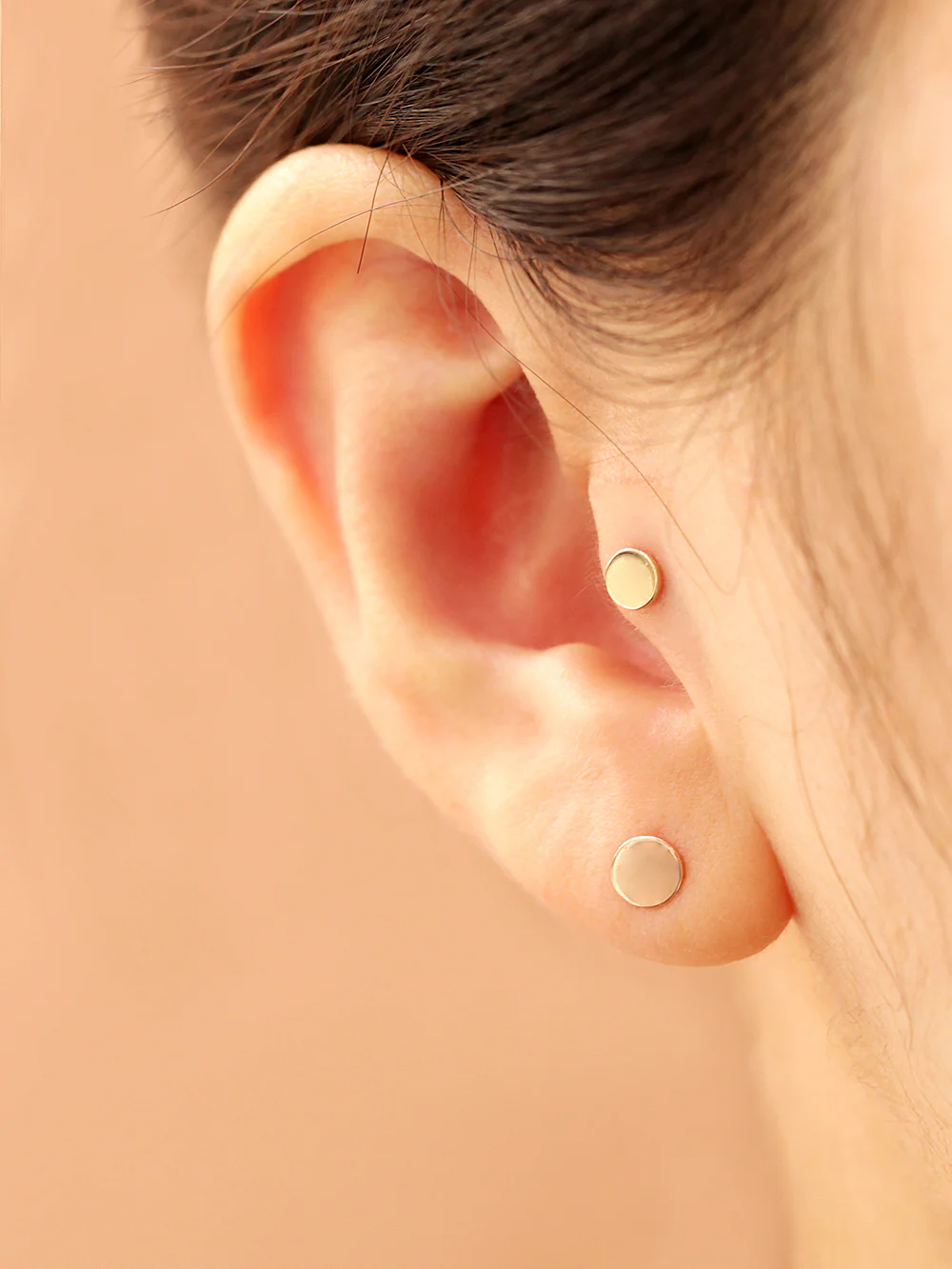 14K Gold Solid Round cartilage earring 20g - Image 6