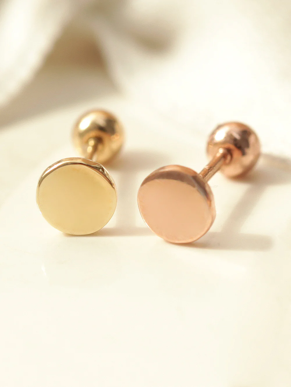 14K Gold Solid Round cartilage earring 20g - Image 8