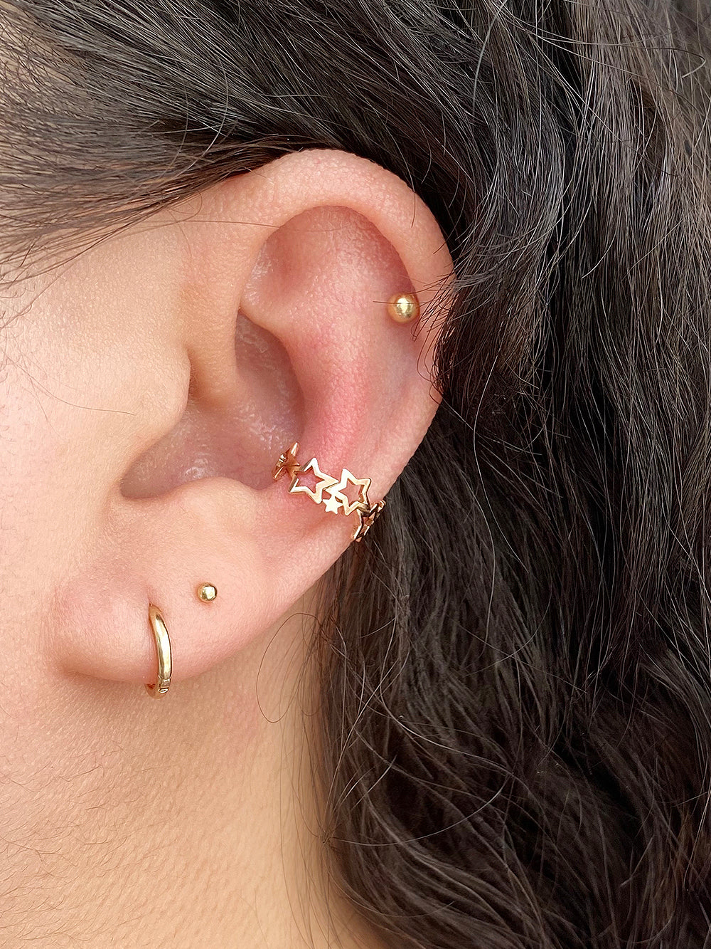 14K Gold Star Ear Cuff - Image 9