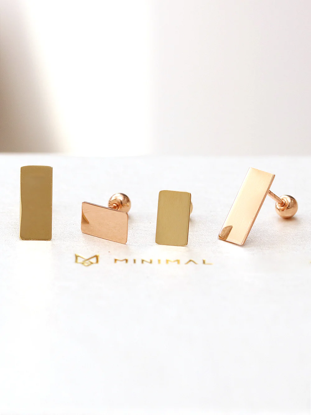 14K Gold Stick Cartilage Earring 20G