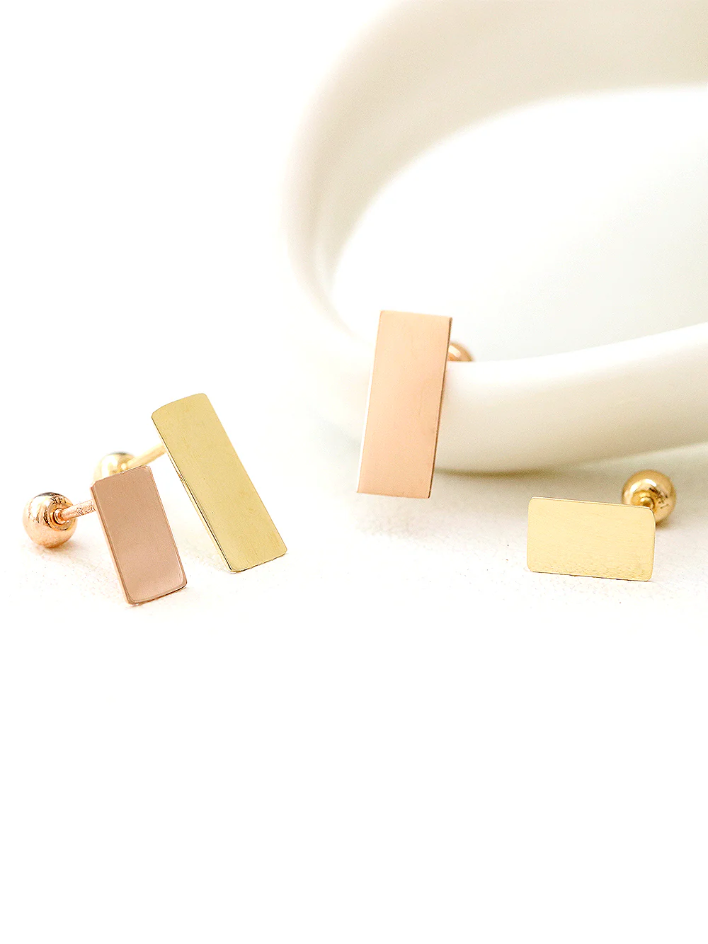 14K Gold Stick Cartilage Earring 20G - Image 6