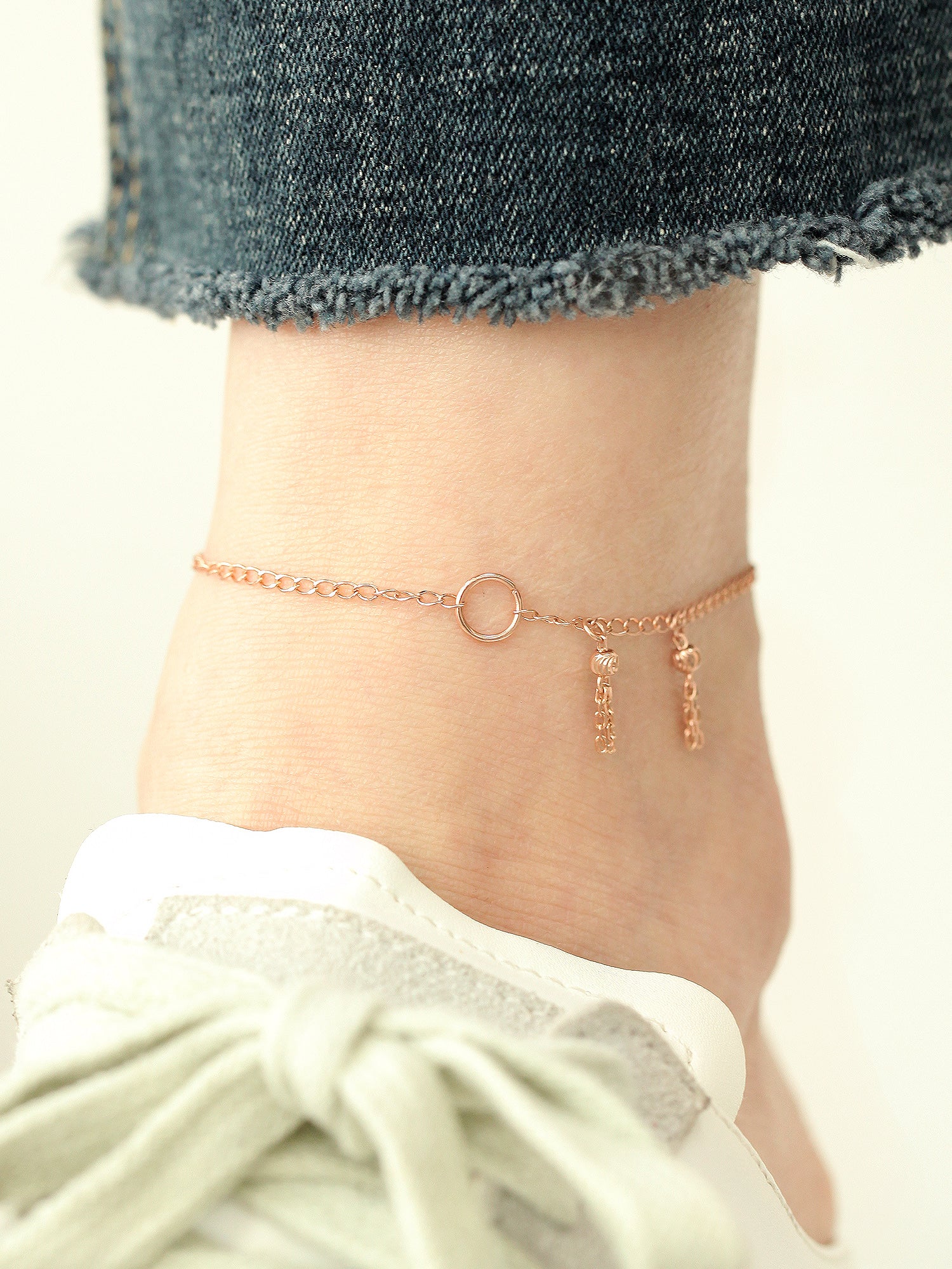 14K 18K Gold Tassel Chain Anklet
