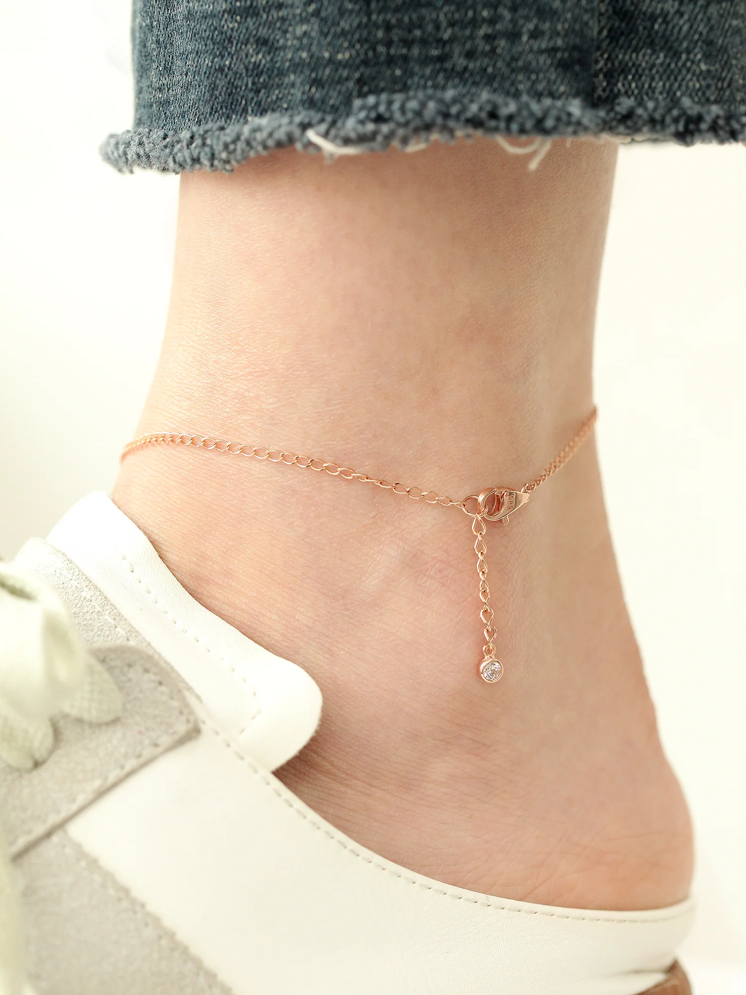 14K 18K Gold Tassel Chain Anklet - Image 3