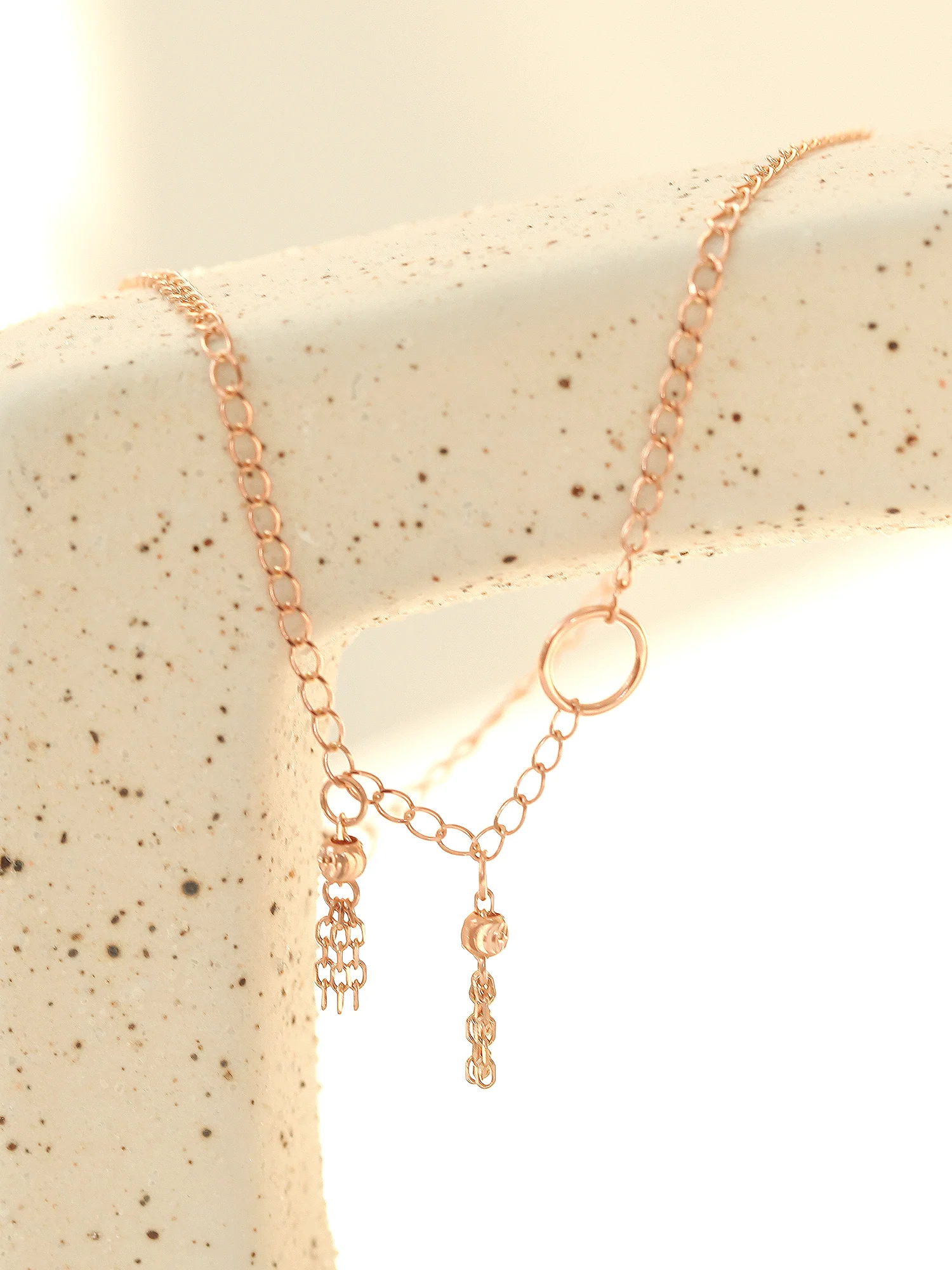 14K 18K Gold Tassel Chain Anklet - Image 8