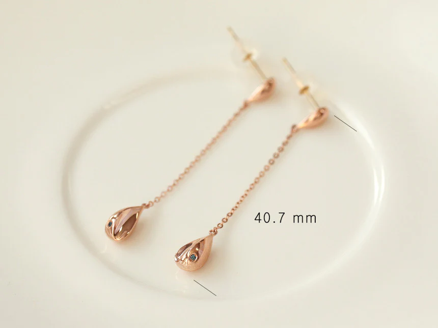 14K Gold Teardrop Long Drop Earring - Image 12