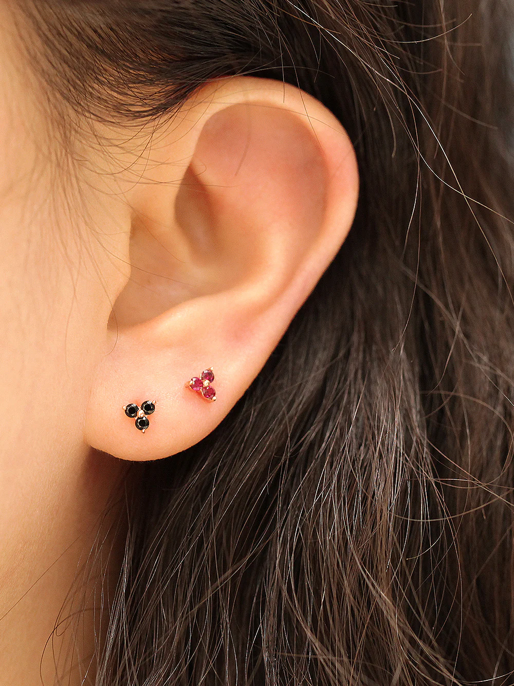 14K Gold Triangle Cubic Cartilage Earring 20G18G16G - Image 9
