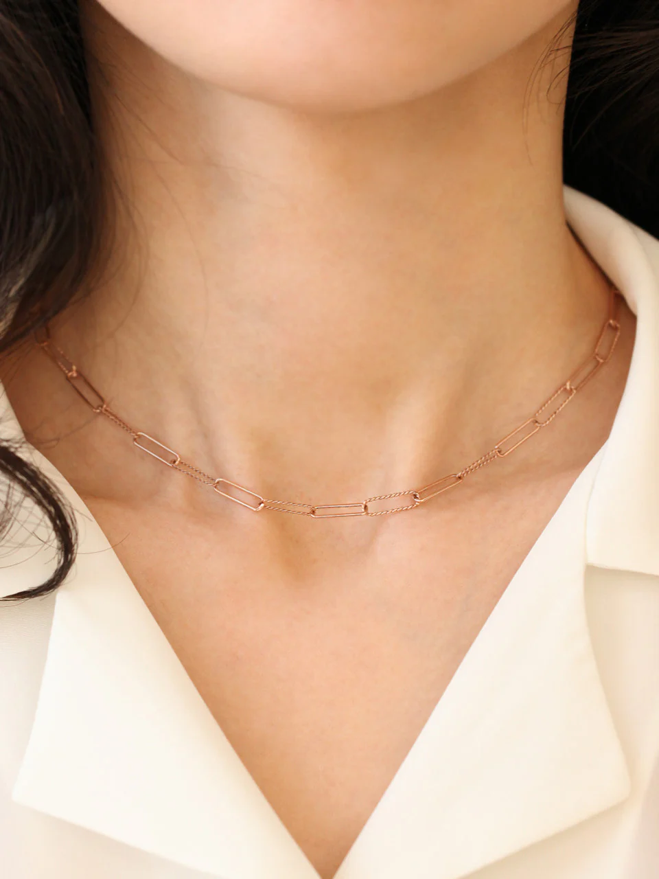 14K 18K Gold Twist Square Chain Necklace - Image 8