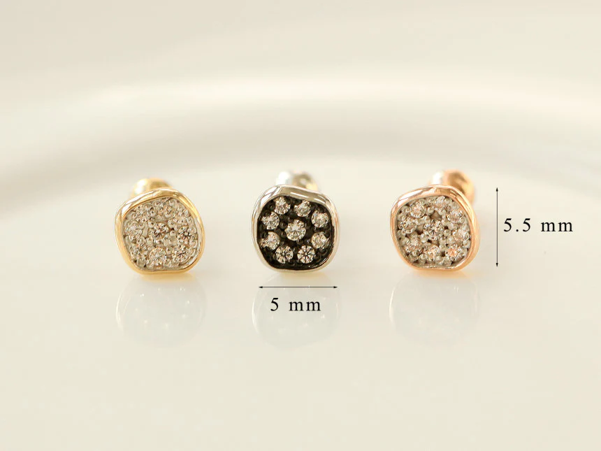14K Gold Vintage Disc Cartilage Earring 18G16G - Image 11