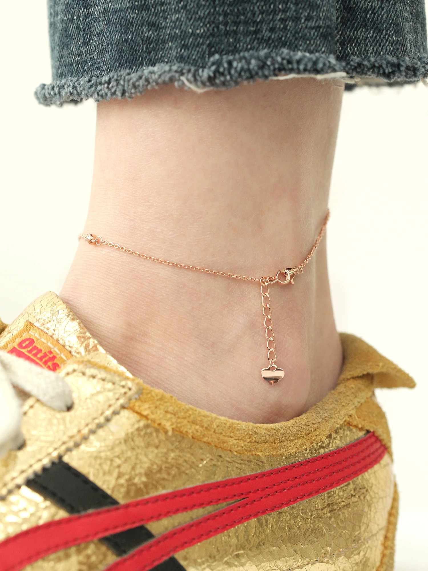 14K 18K Gold Ball Chain Anklet Bracelet - Image 5