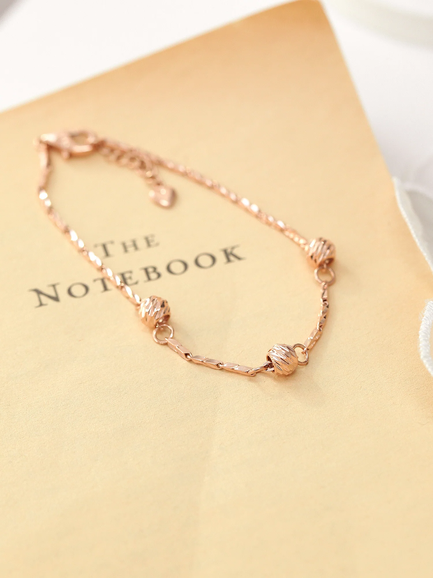 14K 18K Gold Cutting Ball Bracelet - Image 5
