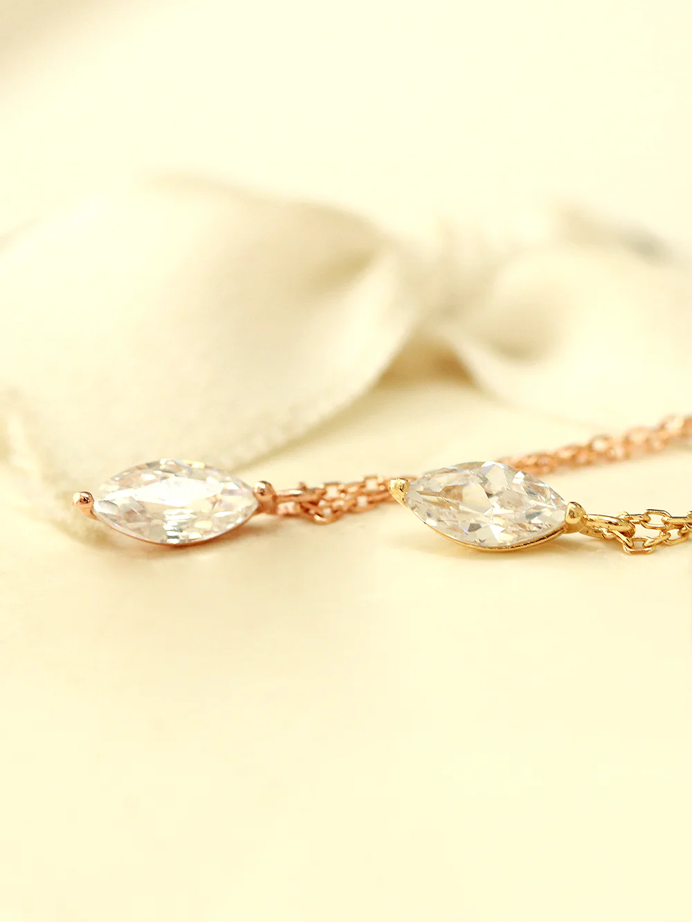 14K 18K gold Crystal Cubic Necklace - Image 4