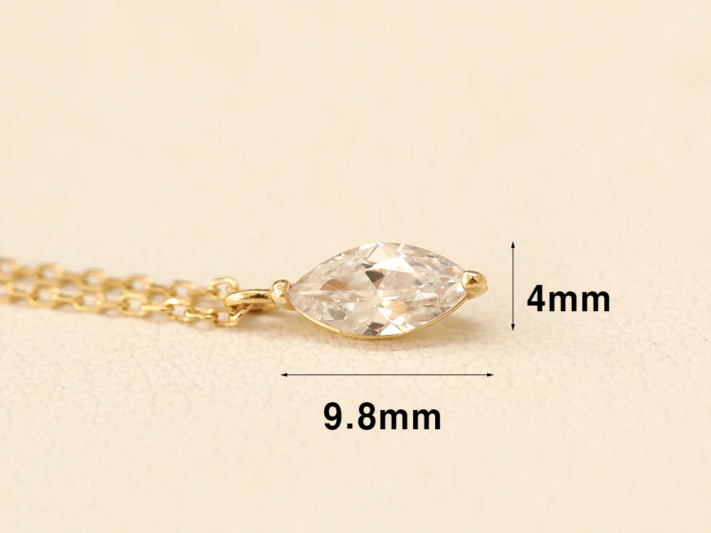 14K 18K gold Crystal Cubic Necklace - Image 7
