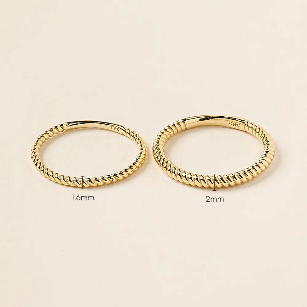 14K 18K Gold Twist Layered Ring - Image 16