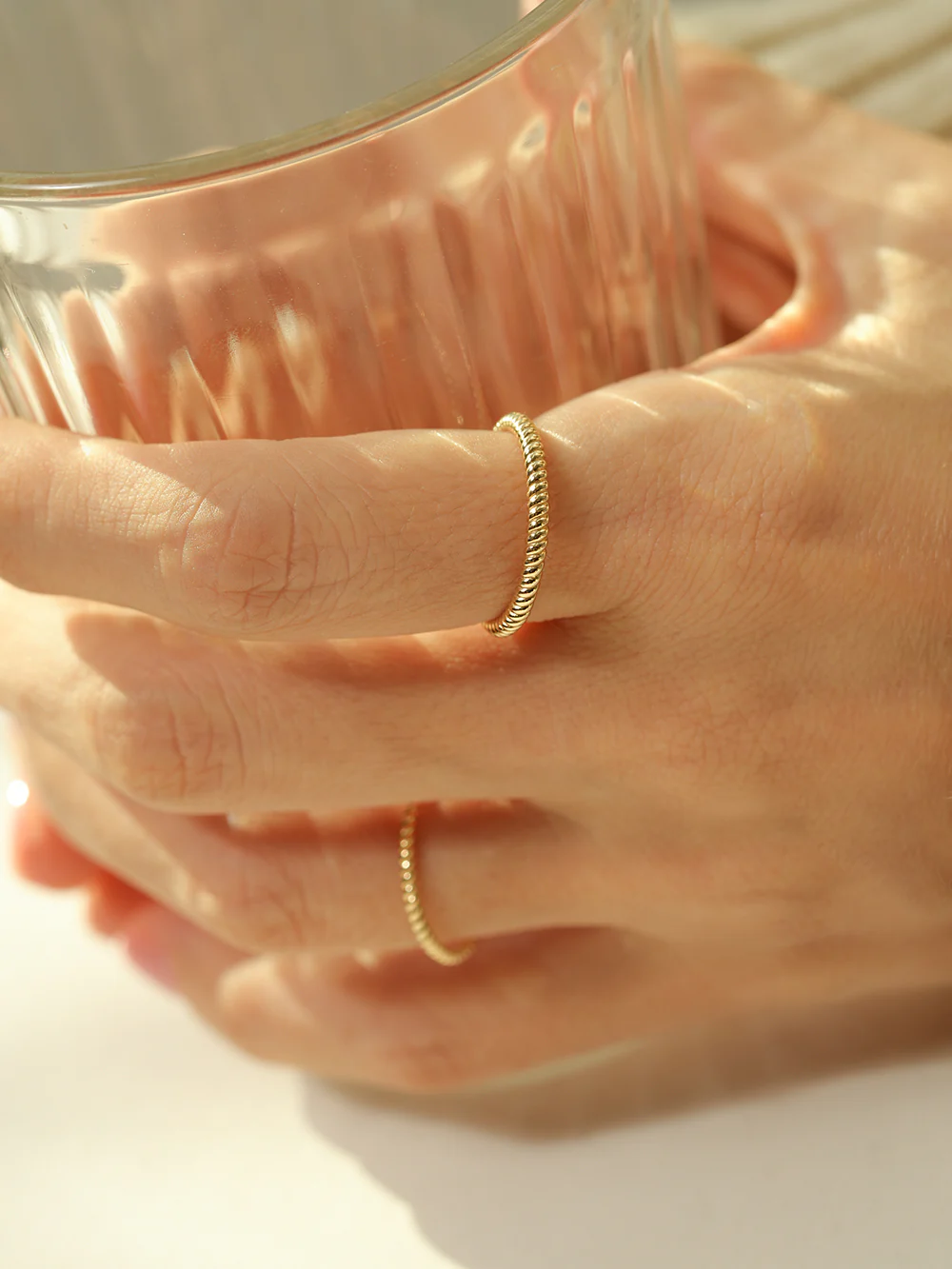 14K 18K Gold Twist Layered Ring - Image 2