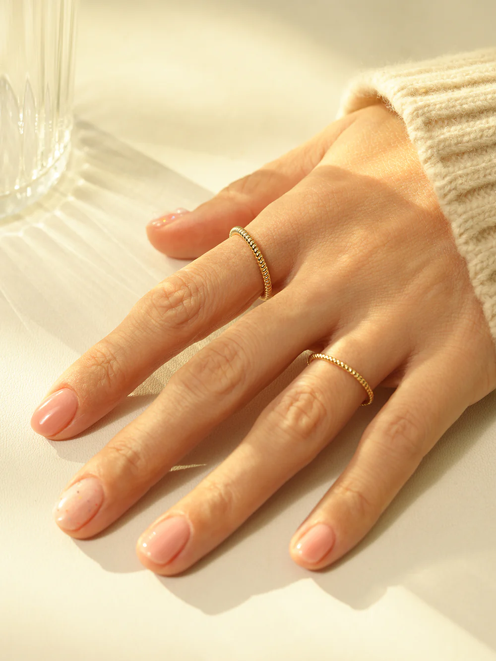 14K 18K Gold Twist Layered Ring - Image 4