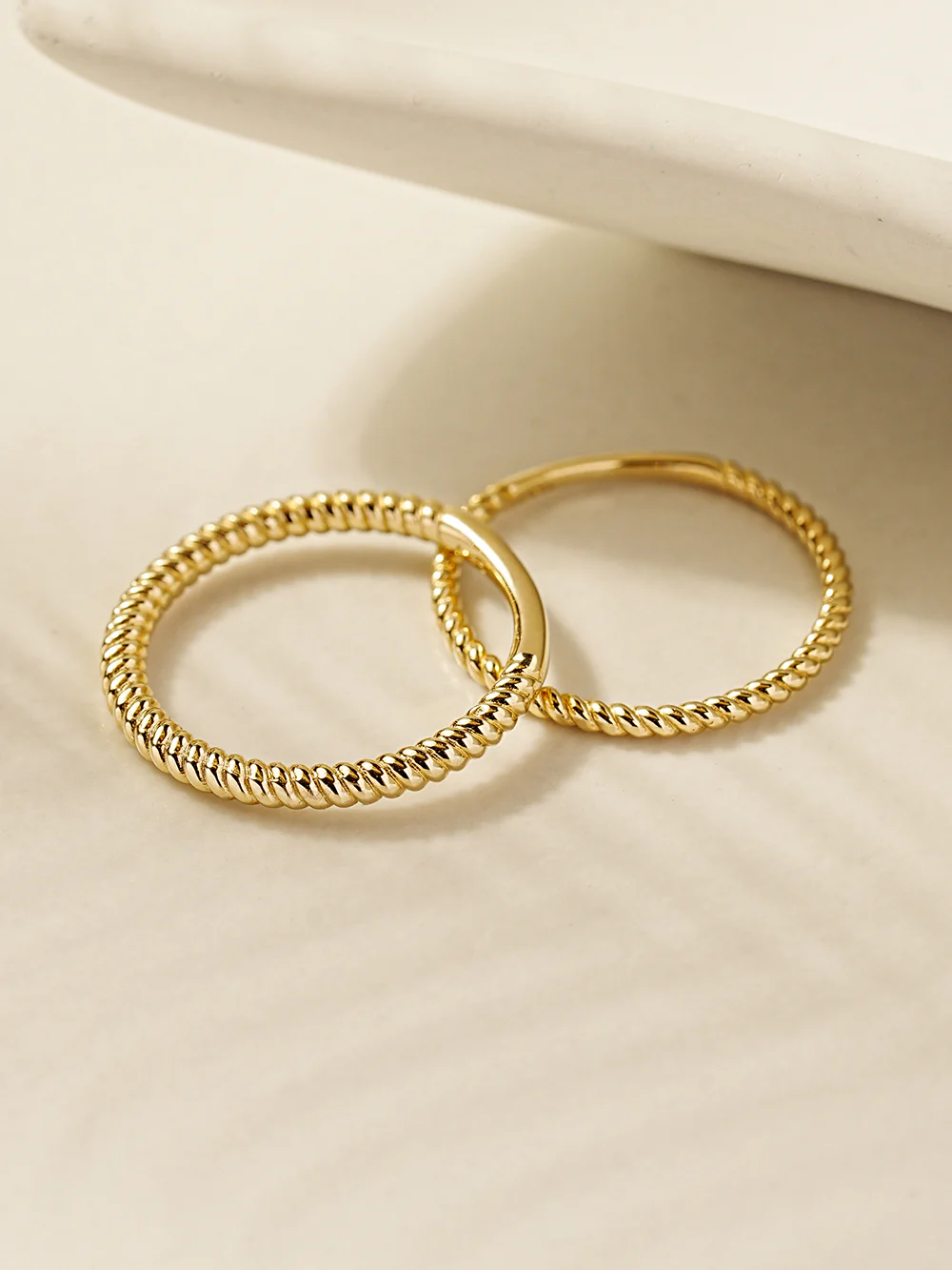 14K 18K Gold Twist Layered Ring - Image 5