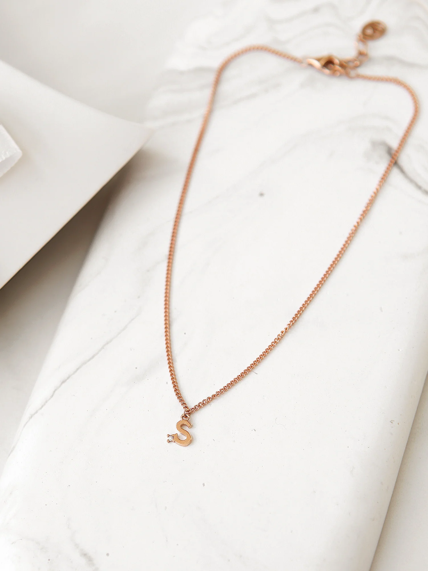 14K 18K Gold Initial Cubic anklet Bracelet - Image 3