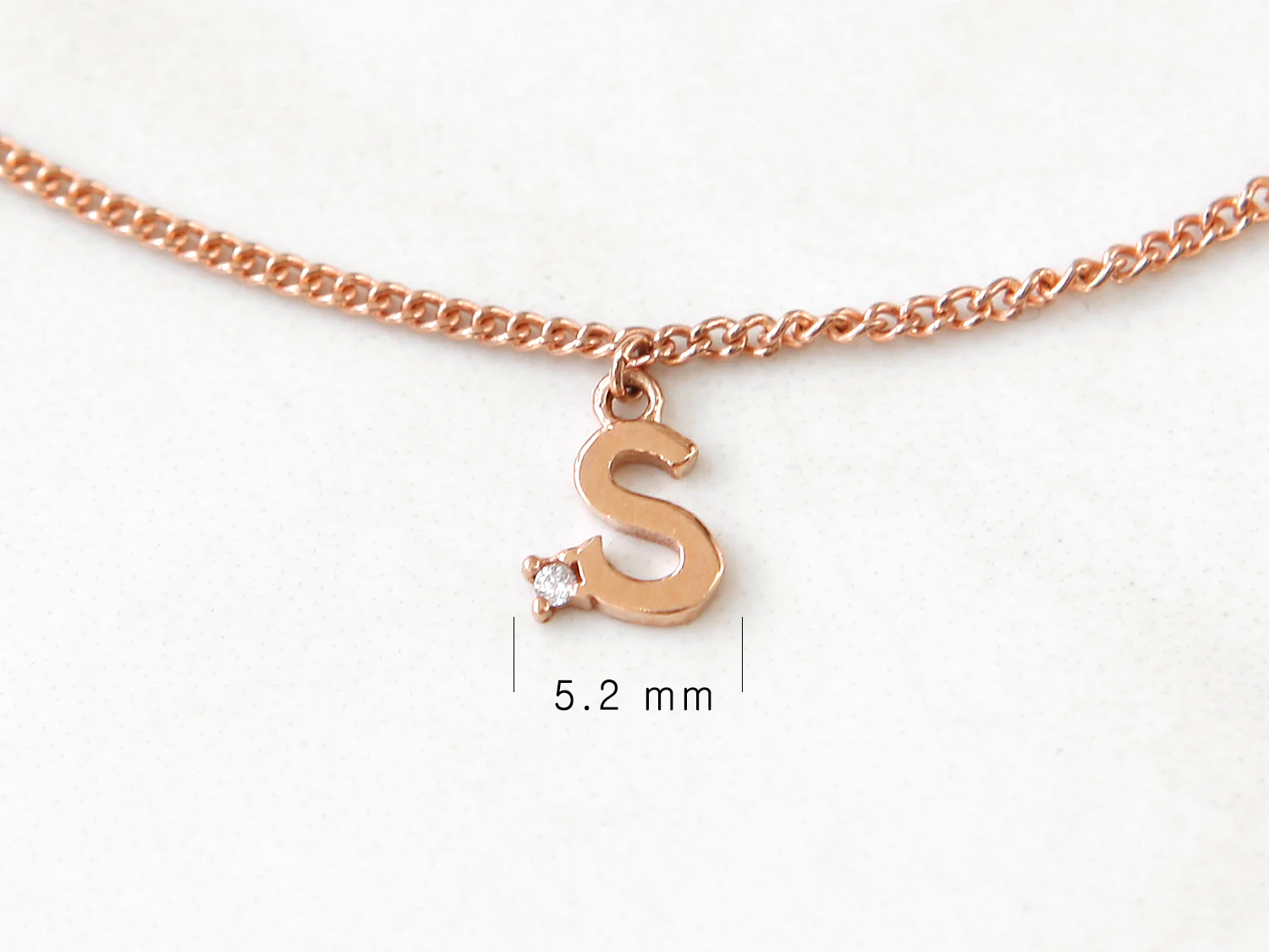 14K 18K Gold Initial Cubic anklet Bracelet - Image 9
