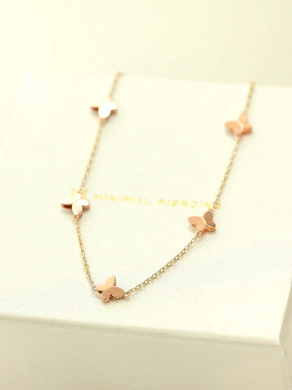 14K 18K Gold Mini Butterfly Anklet Bracelet - Image 6