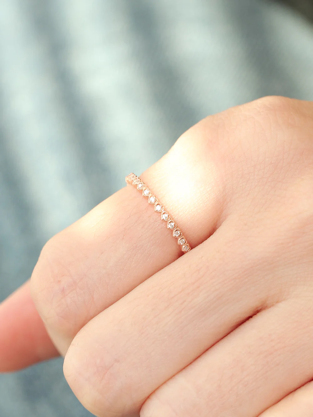 14K 18K Gold Lovely Heart Cubic Layered Ring - Image 7