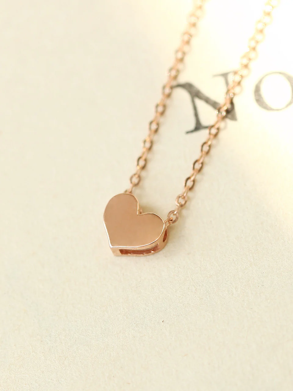 14K 18K Gold Mini Heart Necklace - Image 3