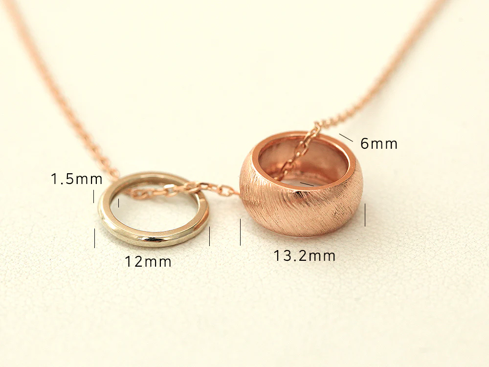 14K 18K Gold Rose White Two Necklace - Image 10