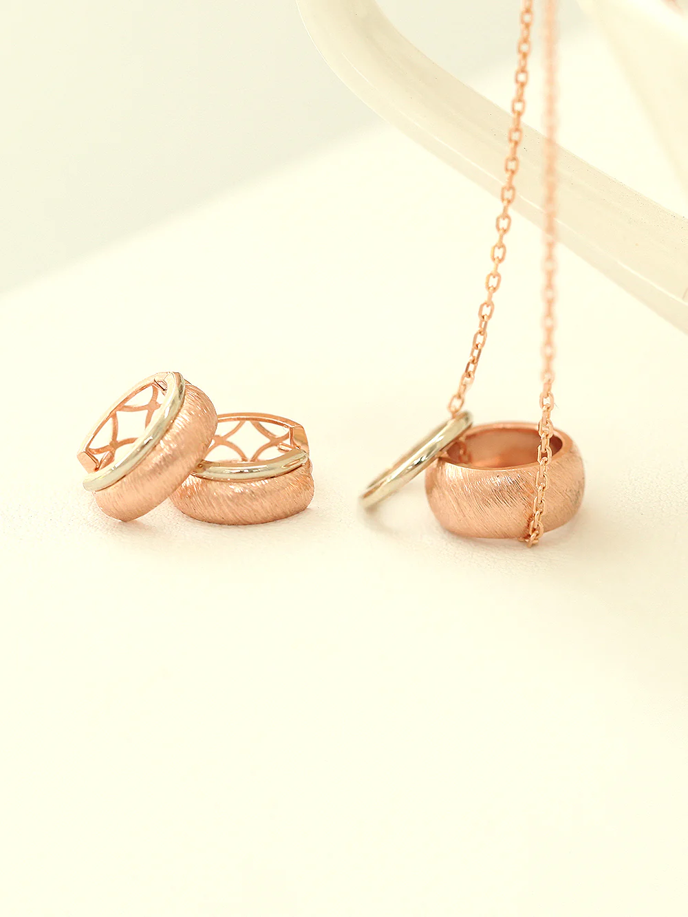 14K 18K Gold Rose White Two Necklace - Image 2