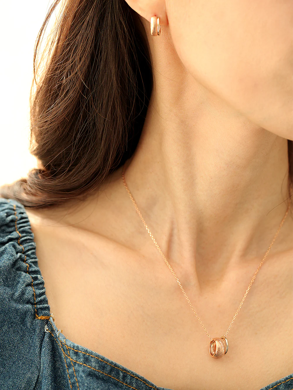 14K 18K Gold Rose White Two Necklace - Image 7