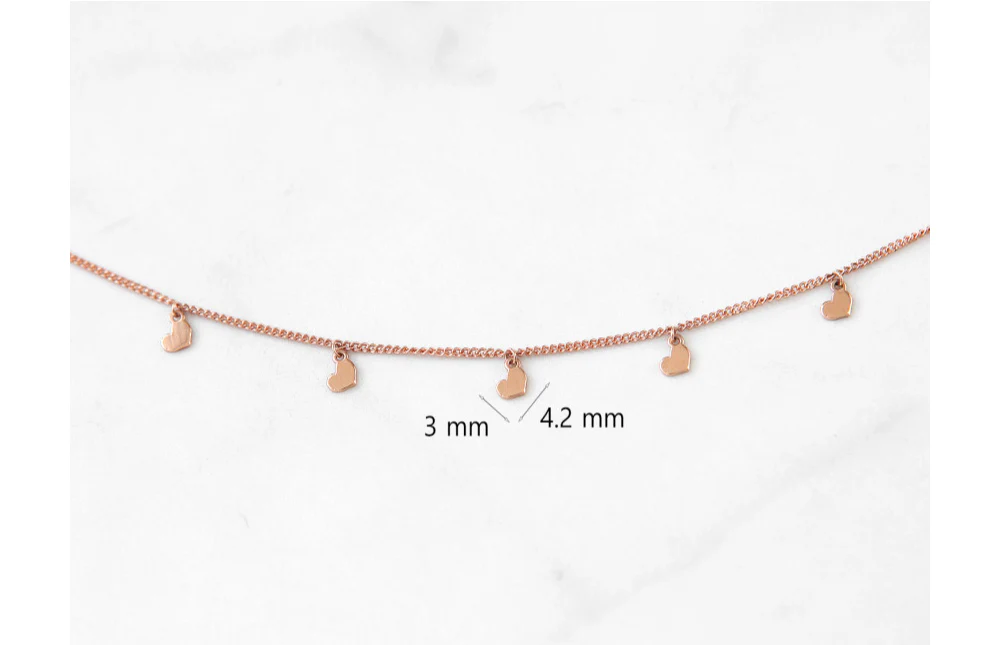 14K 18K Gold Heart Anklet - Image 10