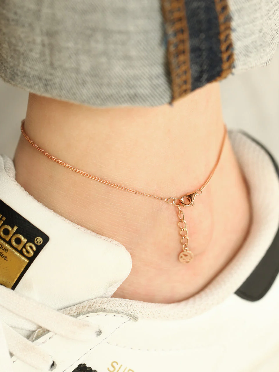 14K 18K Gold Heart Anklet - Image 5