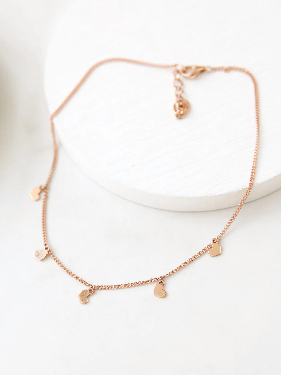 14K 18K Gold Heart Anklet - Image 8