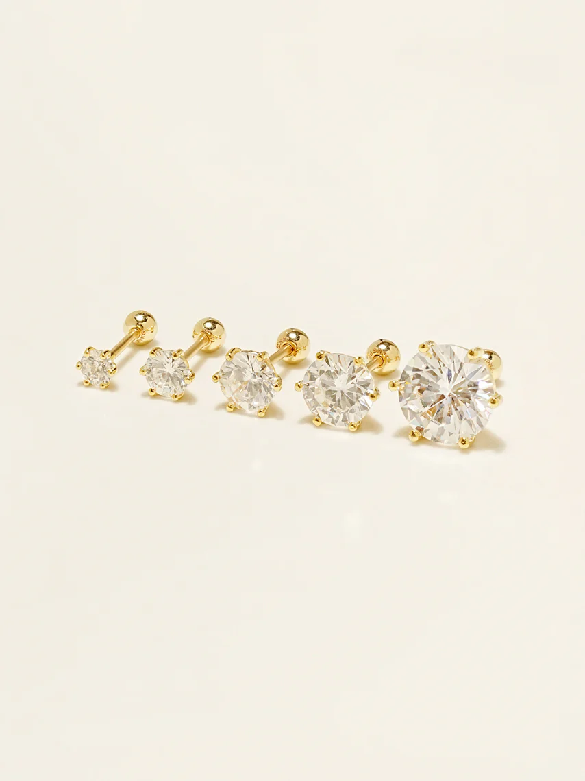 14KGF Basic Cubic Earring 20G