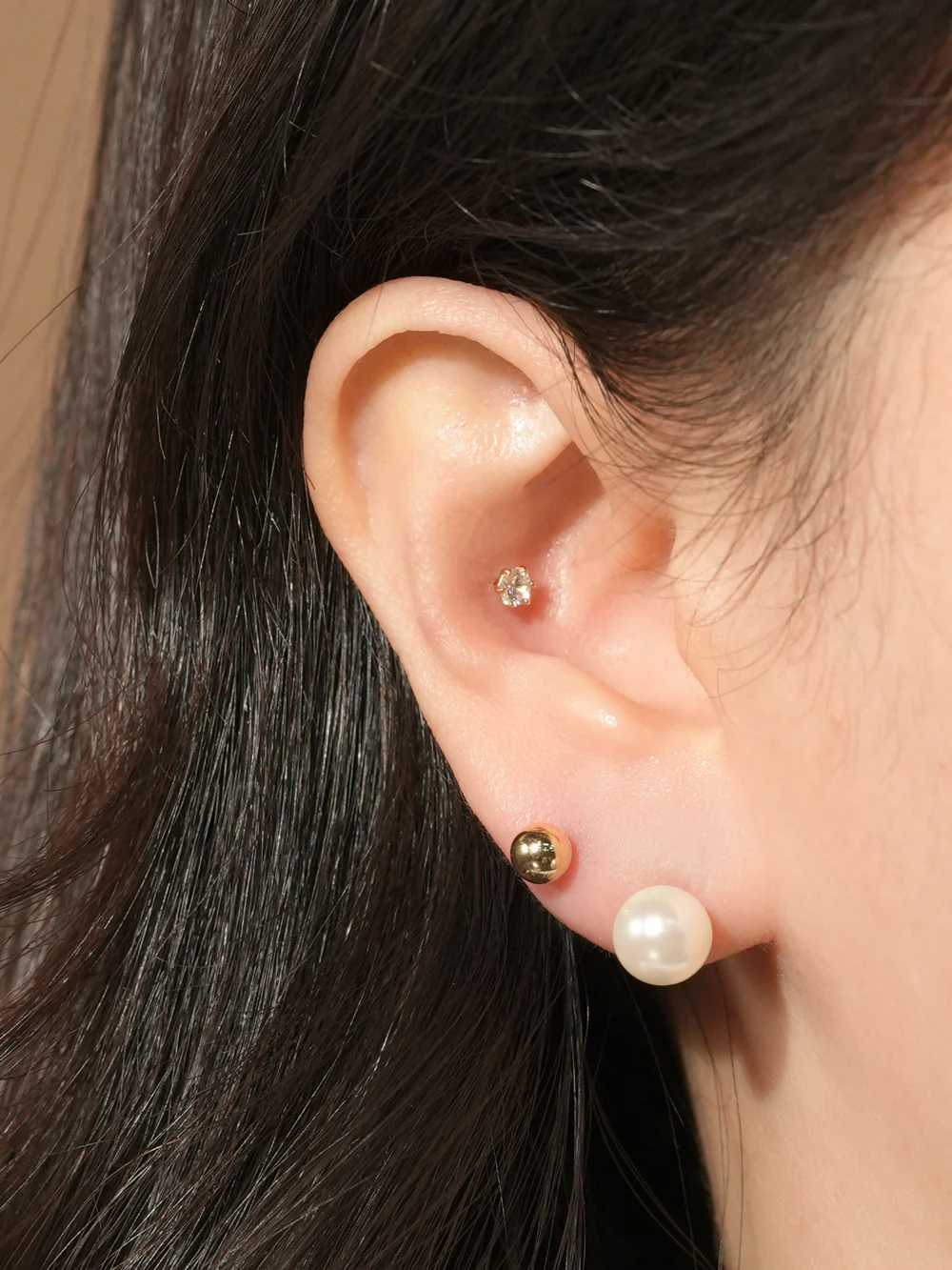 14KGF Basic Cubic Earring 20G - Image 4