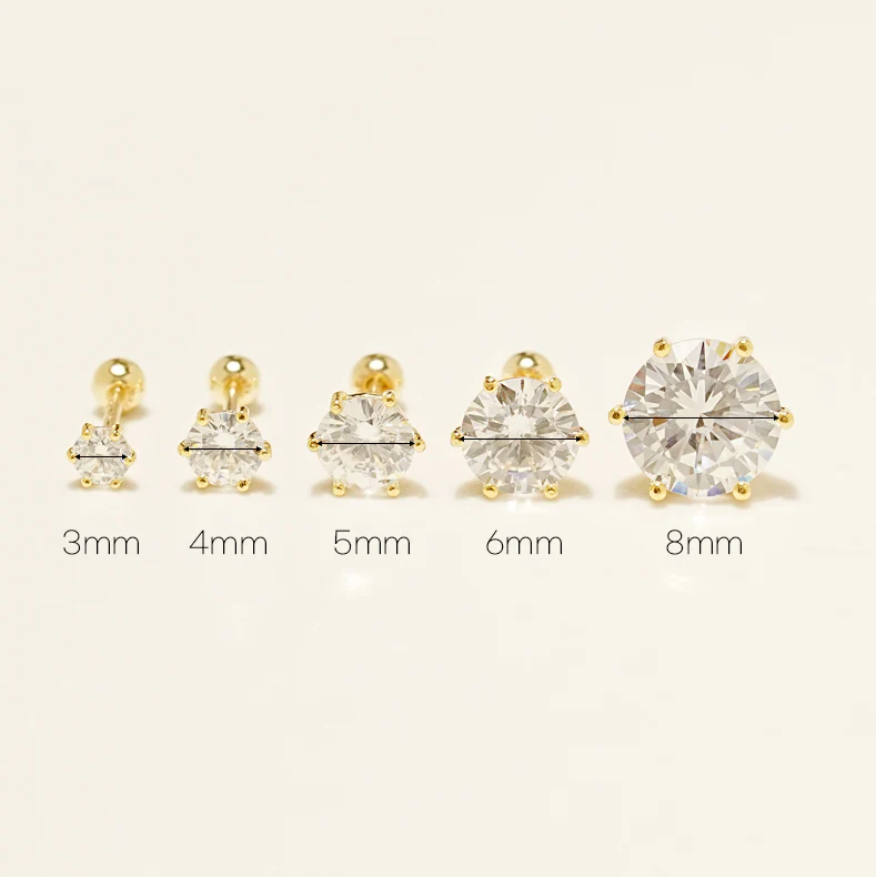 14KGF Basic Cubic Earring 20G - Image 7