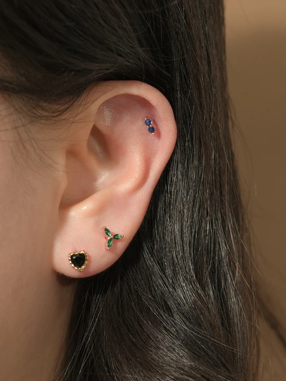 14KGF Colorful Breeze Leaf Earring 20G - Image 3