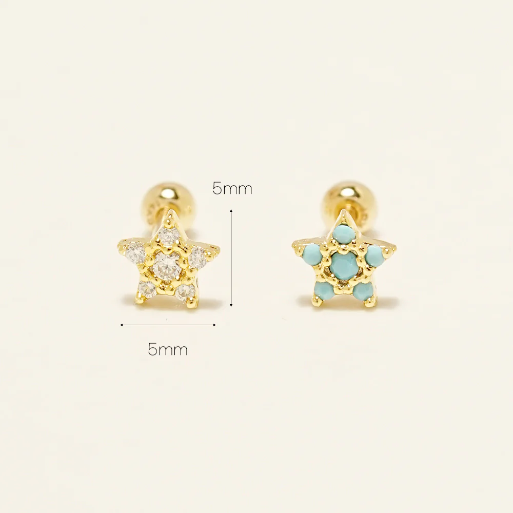 14KGF Colorful Magic Flower Earring 20G - Image 5