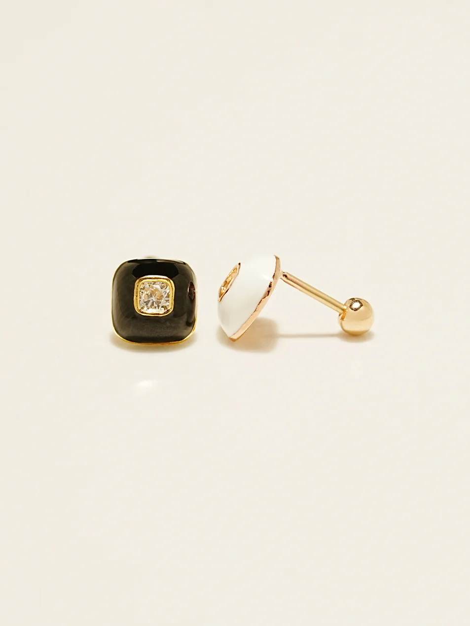 14KGF Enamel Square Earring 20G - Image 3