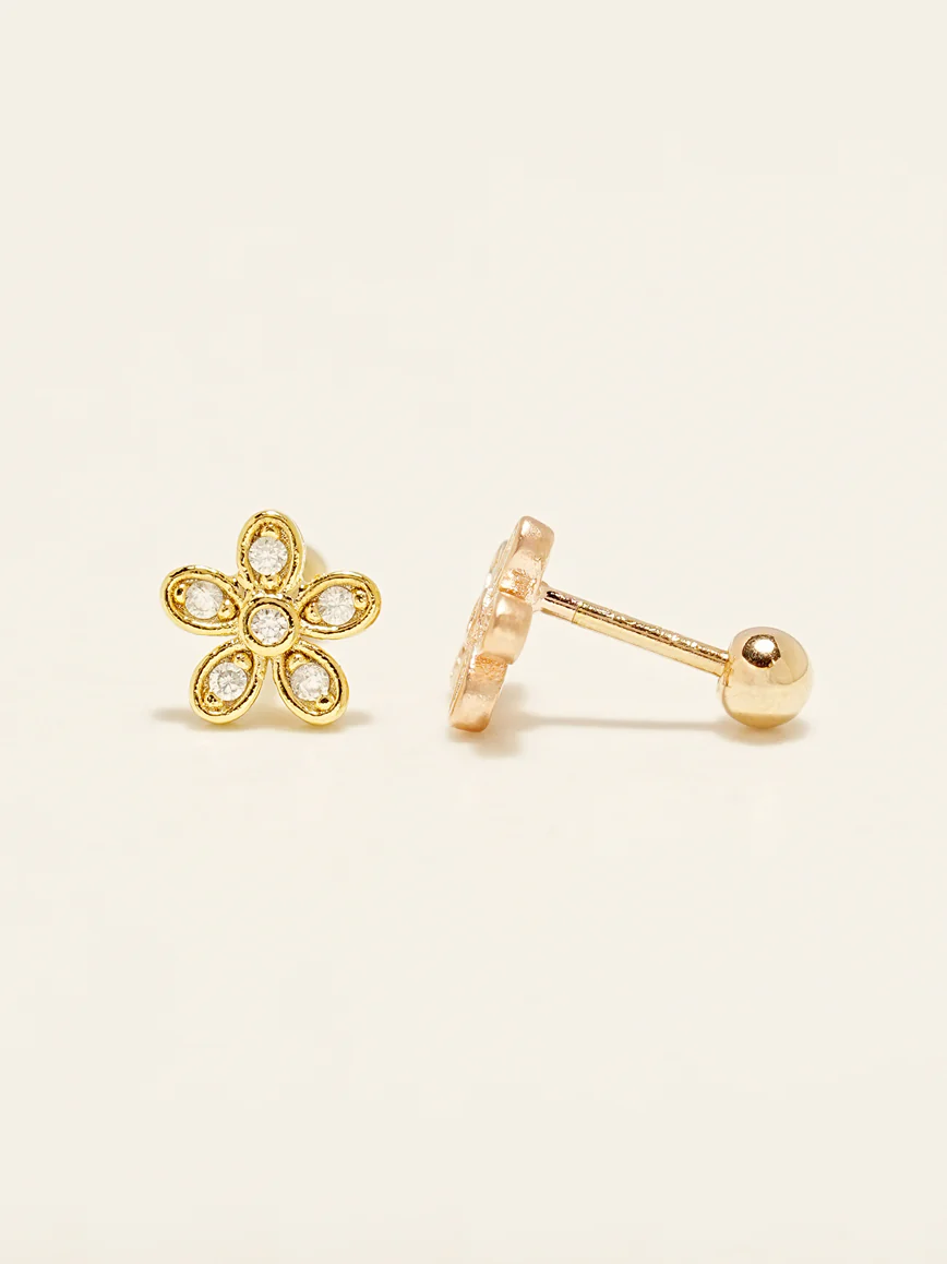 14KGF Flower Cloud Earring 20G - Image 3